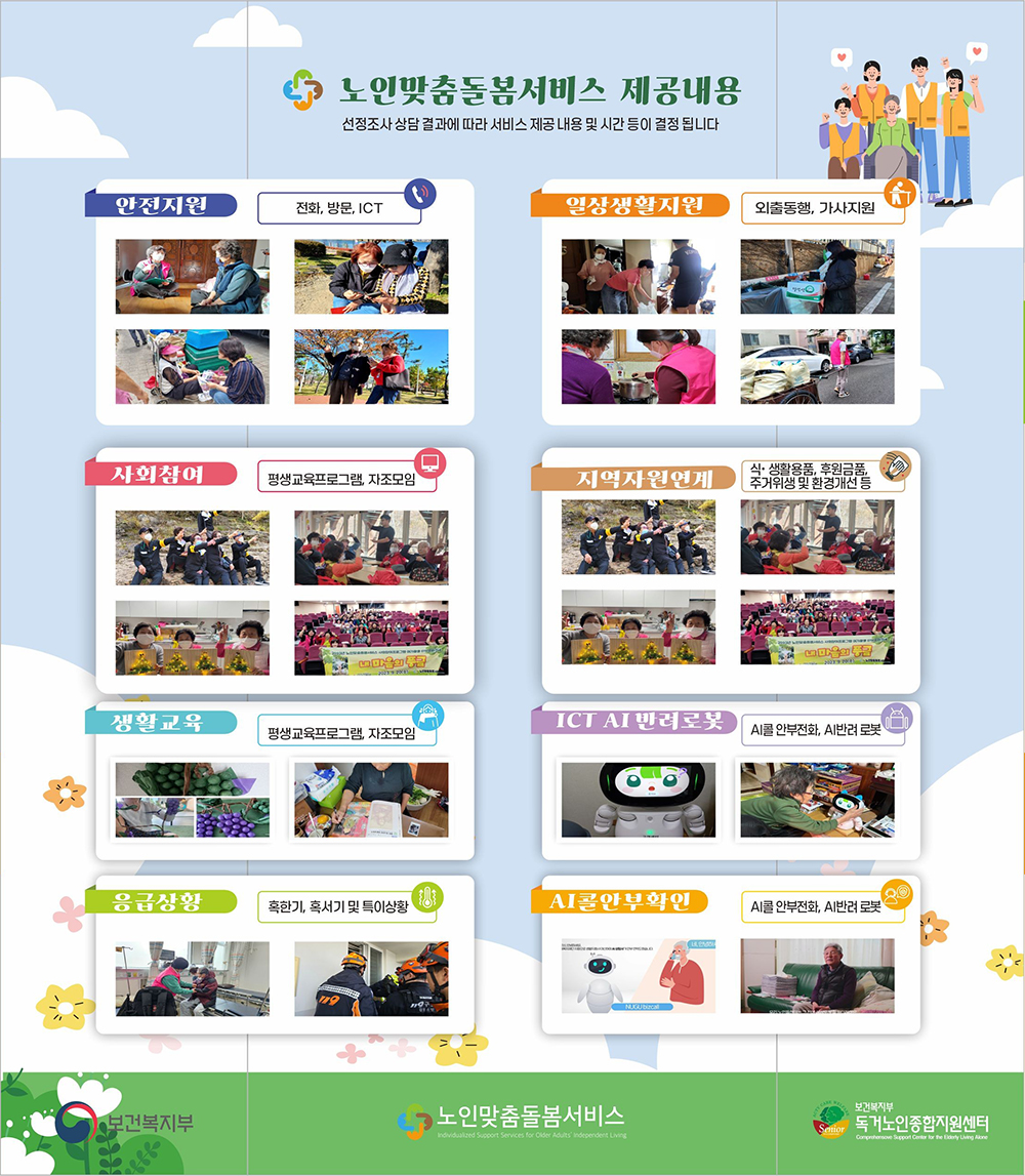 노인맞춤돌봄서비스 제공내용 팜플렛